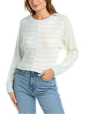 Vintage Havana Womens Split Stripe Sweater, Blue size small